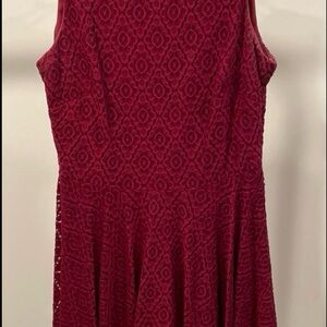 Danny & Nicole Lace Midi Dress - Red Valentine Day